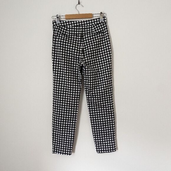 RACHEL Rachel Roy black white gingham slim straight stretchy high waisted pants - Picture 5 of 6